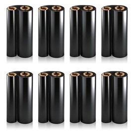 8 Rolls 4.33" x 244' Thermal Transfer Ribbon, Enhanced Wax-Resin, 1/2" Core Ink Out, Desktop Thermal Label Printer Ribbon Compatible with Zebra Datama
