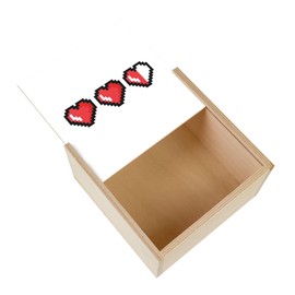 Fabulous Wooden Box - Heart Life Games Video Pixel Life Arcade Retro Gaming Video Game (11 x 11 x 3.5 cm)