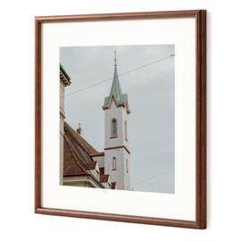 Axeman 16x16 Frame - 16 x 16 Wood Frame with Real Glass - 16x16 Picture Frame with Mat for 12x12 - Natural Ash Wood Square Photo Frame for Wall Mount Display
