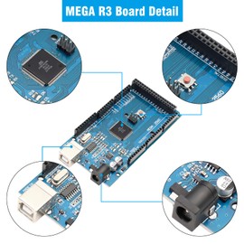 Mega R3 Development Board RUIZHI 2560 R3 Module Improved with Data Cable CH340G Chip Power Supply 6.5~12V Compatible with Arduino IDE