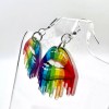 Handmade Rainbow Lips Earrings - Pride Earrings - Mouth Earrings