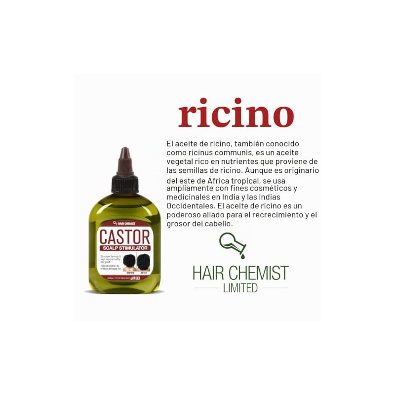 Hair Chemist Estimulador de cuero cabelludo de aceite de ricino
