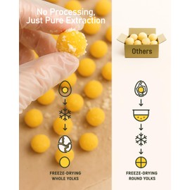 Pawaura 10.6oz Freeze Dried Quail Egg Yolk Cats & Dogs, Treats, Single Ingredient, Freeze-Dried Pet Food for Dogs, Cats, No Additives | Grain Free | Support for Skin and Coat Health