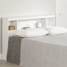 South Shore Fusion Bookcase Headboard Pure White, Contemporary
