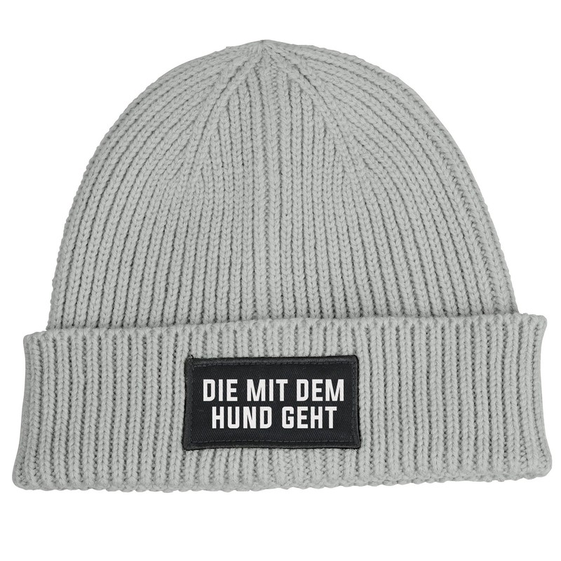 MoonWorks® Women's Beanie with Patch, Knitted Hat with Saying "Die