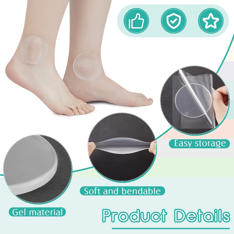 Sotiff 4 Pieces Hockey Ankle Gel Pads Skate Gel Discs