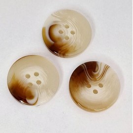 MajorCrafts® Cream & Brown 4 Holes Round Classic Swirl Pattern Aran Resin Sewing Buttons (25mm - 16pcs)