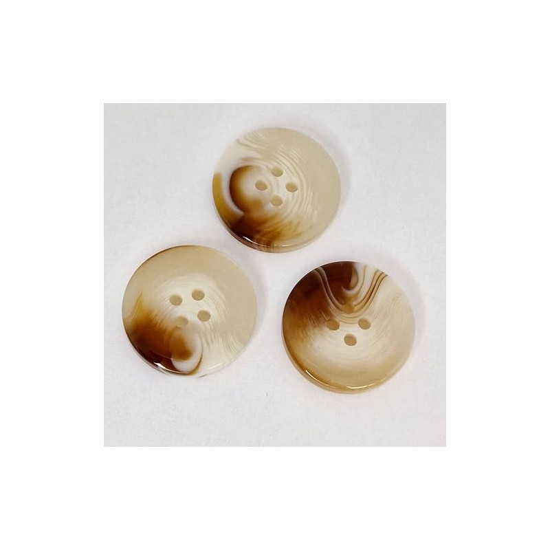 MajorCrafts® Cream & Brown 4 Holes Round Classic Swirl Pattern