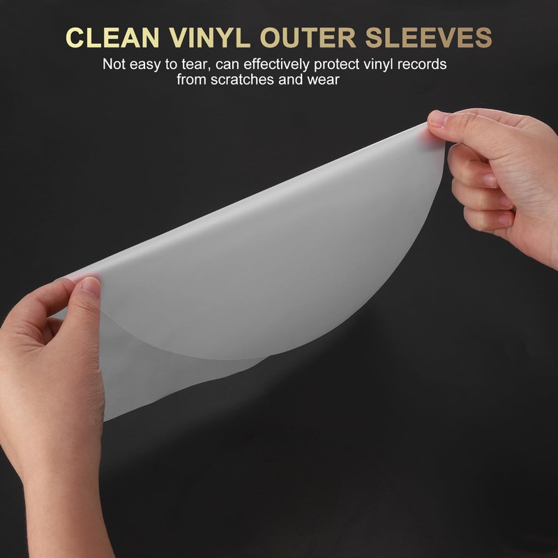 sourcing map 50 Pcs Vinyl Outer Sleeves, Clear Vinyl Record