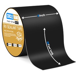 CircleRoad Butyl Sealant Waterproof Tape, RV Roof Tape Black, 6 Inch X 50 Feet RV Repair Sealant Tape, Stop Camper Roof Leaks, UV-Resistant, Weatherproof and Reliable (6In-50FT Black)