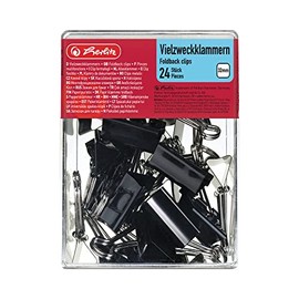 Herlitz 10411155 Vielzweckklammern 24 Stück, 32mm, Farbe schwarz