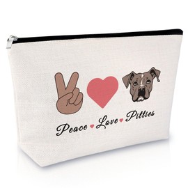 Pitties Dog Gifts Makeup Bag Pitbull Dog Lovers Gift Pitties Cosmetic Bag Animal Lovers Gift Dog Owner Gift For Pitbull Mama Birthday Thank You Gift for Dog Trainer Dog Sitter Travel Organizer Bag