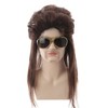 Ninnyi Brown Mullet Wigs for Men, Long Curly Hippie Rocking