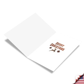 The Best Card Company - Merry Christmas Card with Envelope - Season's Greetings Notecard, Holiday Stationery - Steampunk Holidays C2919AXSG