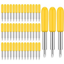 GUUZI Pack of 45 Replacement Cutting Blades 30° Thin Media Cutting Blade Vinyl Cutting Blades (Yellow)