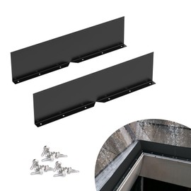 Flamorrow 2 Pack Aluminum Gutter Valley Splash Guards, Foldable Rainwater Roofing Gutter Guard with Screws, Bendable Roof Rain Diverter for House Flat Shingle Roofs, Valley, Corner, Black