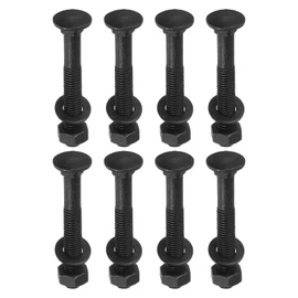 uxcell M10 x 70mm Carriage Bolt Kit, 12 Set Round Head Square Neck Screws, Carriage Bolts Screws Set Includes Washers and Nuts - Carbon Steel Black Oxide for Fastening Accessories