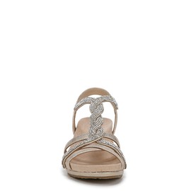 LifeStride Womens Miami Wedge Sandal Platino Gold 10 M
