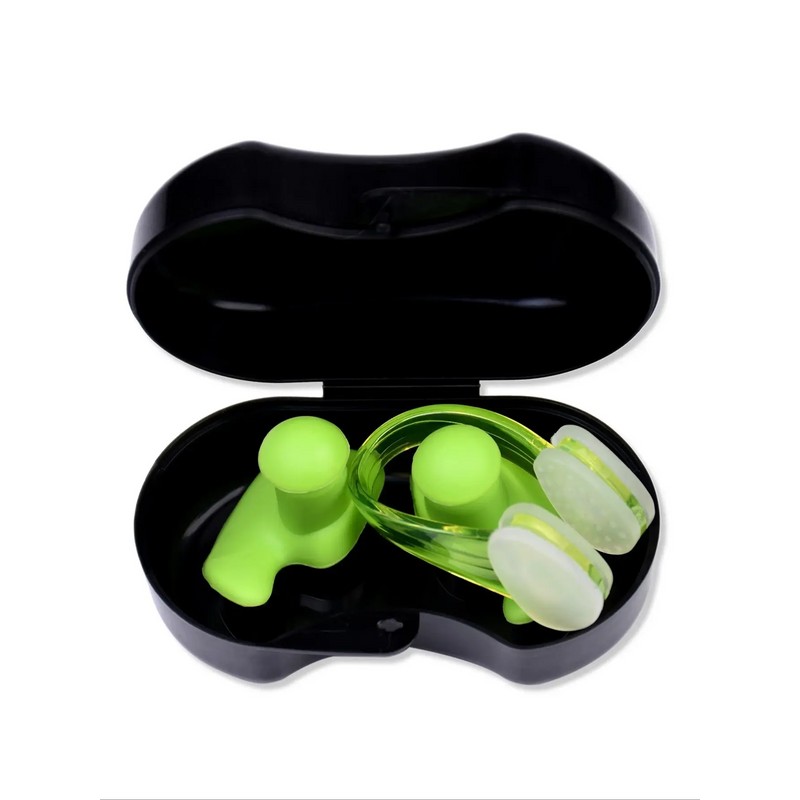 Swimming Earplugs & Nose Clip Set for Adults – Reusable