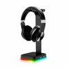 RGB Headphones Stand Dual USB Interface Headphone Holder Earphone Display