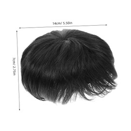 Healvian Wig Men Toppers Hairpiece Real Human Hair Toppers Invisible Male Bald Patch Seamless Hairpiece Toupee Hair Extensions Topper Men Hair Toppers Hair Patch High Temperature Wire Black