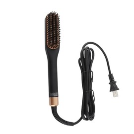 Peine Eléctrico para Alisar la Barba, Cepillo Alisador de Barba Multifuncional, Herramienta de Peinado para Hombres (Enchufe de EE. UU.)