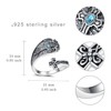 Feijiesi Cross Turquoise Spoon Ring 925 Sterling Silver Cross Thumb