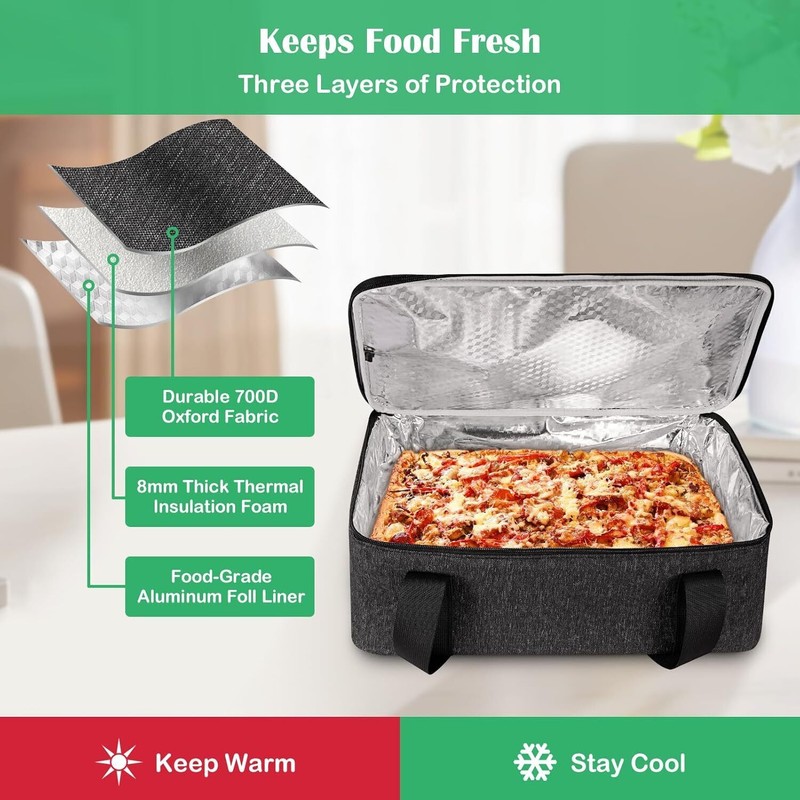 KENOBE Insulated Casserole Carrier Casserole Dish Bag Carrying Case Portable
