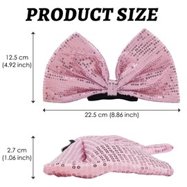 AuMoHall Cute Bowknot Dashboard Decor Funny Bow Car Center Console Screen Ornament Shiny Automotive Interior Decoration Accessories for Women, Pink