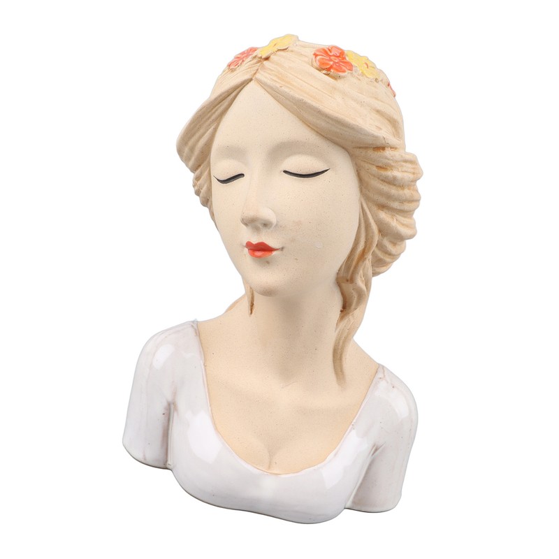 Modern Ceramic Face Vases Decorative Modern Style Shy Girl Flower