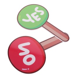 Operitacx 2pcs Hand Holding Right or Wrong Cards Judging Boards Classroom Answer Paddles Show of Hands Paddles Yes or No Classroom Signs Voting Board Handheld Voting Paddles Game Paddles PVC