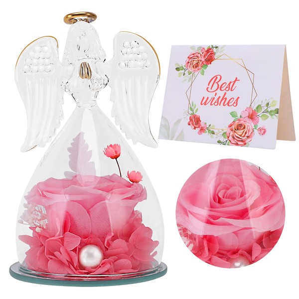 MEKOTRIN Preserved Flower, Handmade Long Lasting Roses Real in Glass