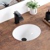 KDKSC Small Undermount Bathroom Sink 15.4"x13.2" Oval Undermount Sink White