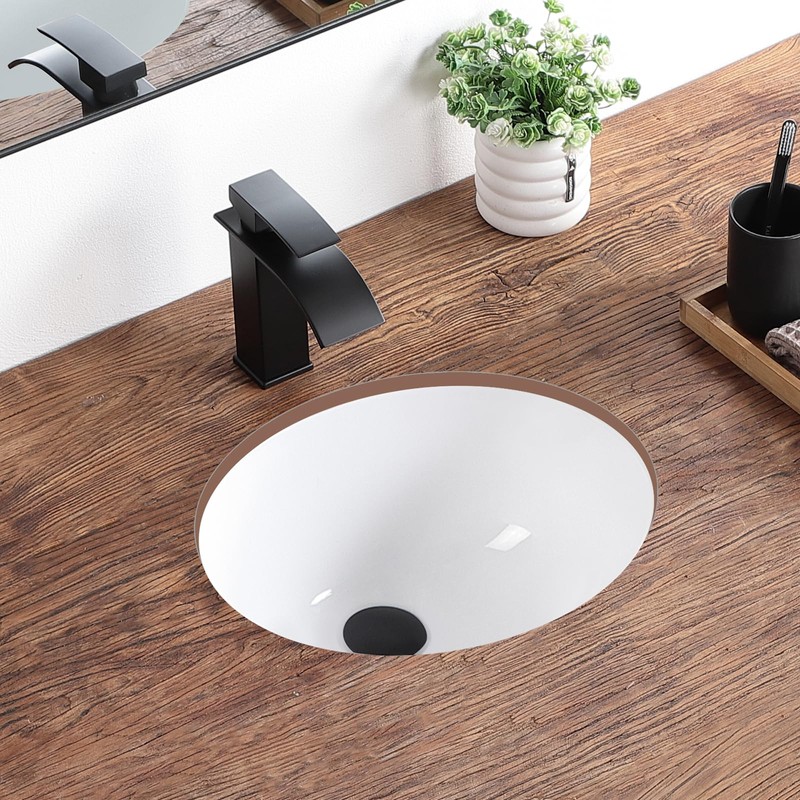 KDKSC Small Undermount Bathroom Sink 15.4"x13.2" Oval Undermount Sink White