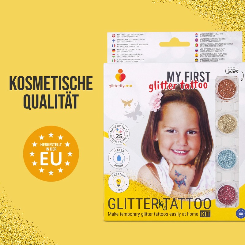 My First Glitter Tattoo - Glitter Tattoo Set for Girls