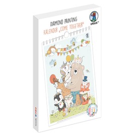 Ursus 43550000F Diamond Painting Calendar "Come Together", Craft Calendar with Diamond Stones to Design Yourself, Wall Calendar with Spiral Bound