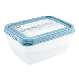keeeper Mia Magic Ice 3-Piece Freezer Container Set, Rewritable Lid, 3 x 1.25 L, 20.5 x 15.5 x 6.5 cm, Nordic Blue