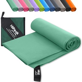 HiiPeak Microfibre Towel Compact Camping Beach Towel - Quick Dry Lightweight Absorbent Sports Gym Towel Swimming Hiking Drying Towel for Men,Women (Yellowmint-1pack, 140cm x 70cm)