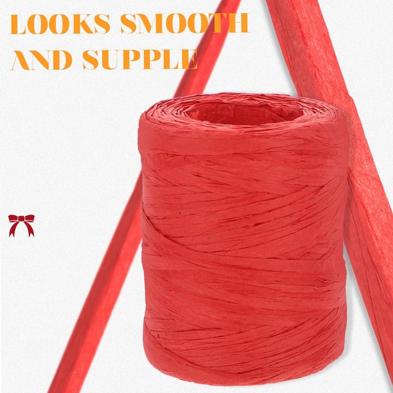 AIMALL 3 Rolls Raffia Paper Rope for DIY Craft Projects,