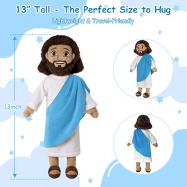 Apragaz 13" Jesus Plush Doll, Jesus Plushies for Kids, Soft & Comfort Christian Toy, Christian Faith Plushie Faith-Based Gift for Boys Girls, Sunday School, Bible Learning, Easter & Christmas(Blue)