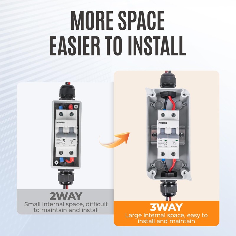 Pjerjzn Solar Panel Disconnect Switch 1000V DC/AC 25A PV Disconnect