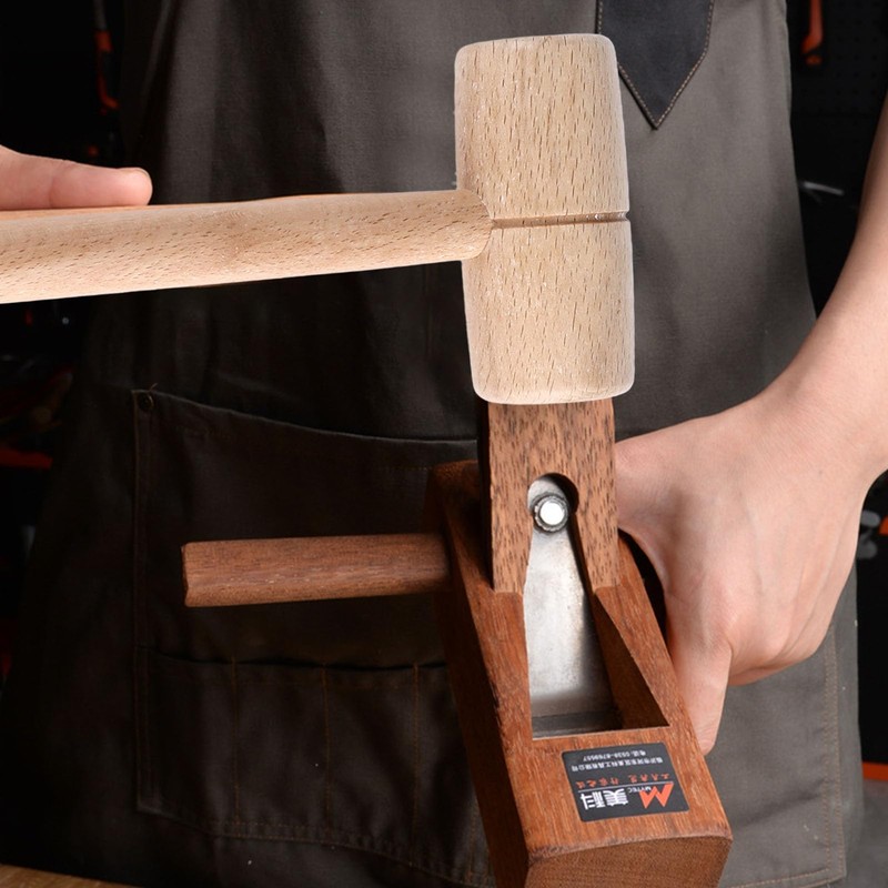 Wooden Mallet, Comfortable Shape Solid Beech Wood Round Head Hand