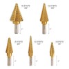 Step Drill Bits Set 6PCS High Speed Steel Titanium Coated