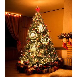 Christmas Decorative Window Light Warm White Hanging Christmas Lights 3D Christmas Tree Background Christmas Decoration Lights for Indoor Christmas Party Party Patio Christmas Decoration