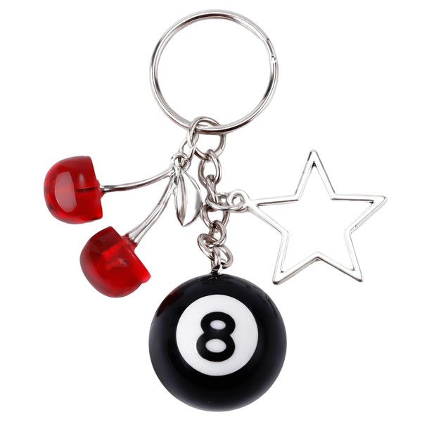 Mikovivi 8 Ball Keychain, Cherry Keychain Bag Charms Purse Charms