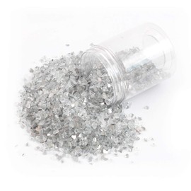 Alan Stone High Luster Reflective Fire Glass Gravel,Fire Gems,Fire Drops,Fire Glass Pebbles Stones Beads Chips for Fire Pit Fish Tank Aquarium Garden,3-6mm 435g/0.95lbs (Both Side Mirror)