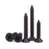 #10 X 1 Black Flat Head Sheet Metal Screws Phillips