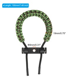 PATIKIL Archery Bow Wrist Sling, Adjustable Compound Braided Wrist Strap for Bow Target Shooting, Green Camouflage