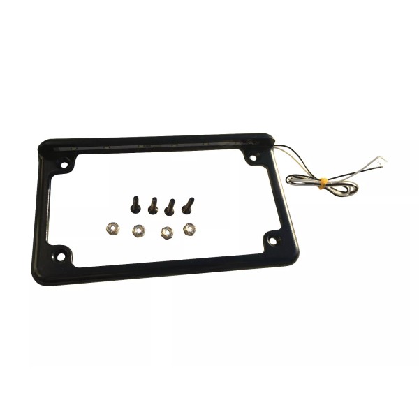 WD Electronics Horizontal Mount LED Light Motorcycle License Plate Frame