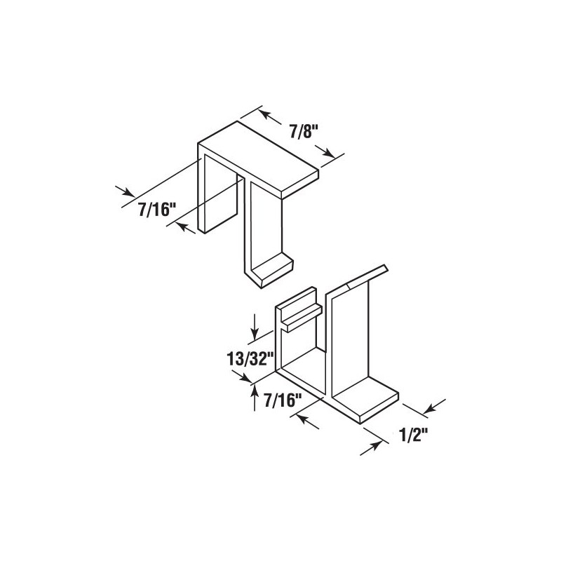 Prime-Line L 5799 Screen Frame Holder, Top and Bottom, Black,
